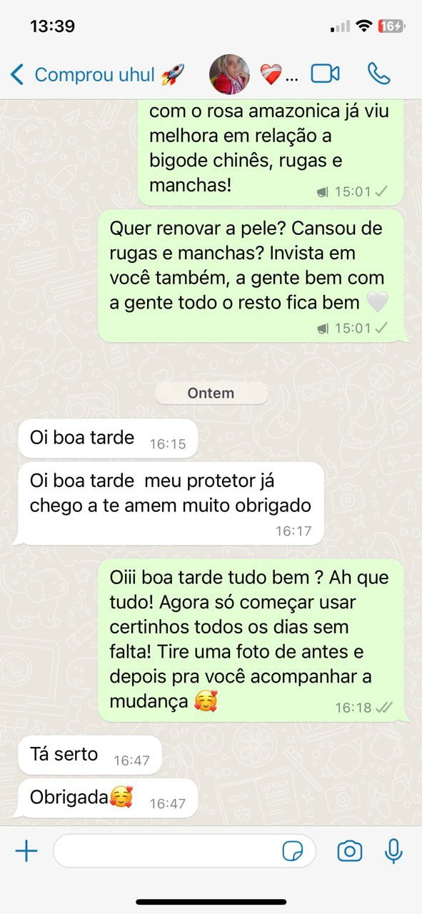 Sérum Facial Rosa Mosqueta Amazônica - Depoimento